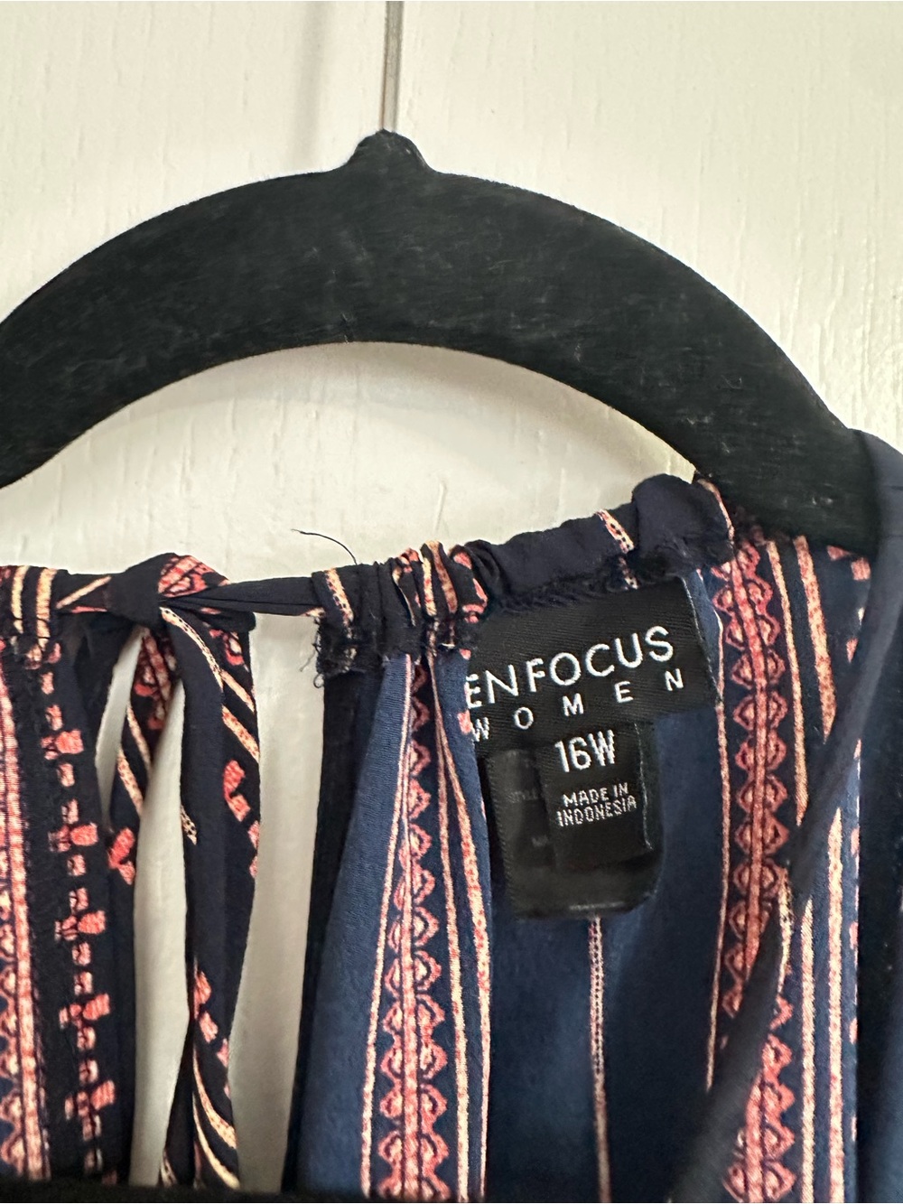 Enfocus Studio Navy and Coral Striped Halter Jumpsuit - Picture 3 of 4